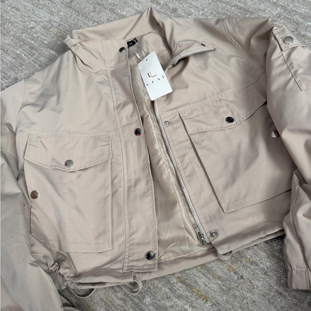 Beige Cropped Jacket